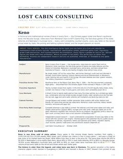 Keno, page 1